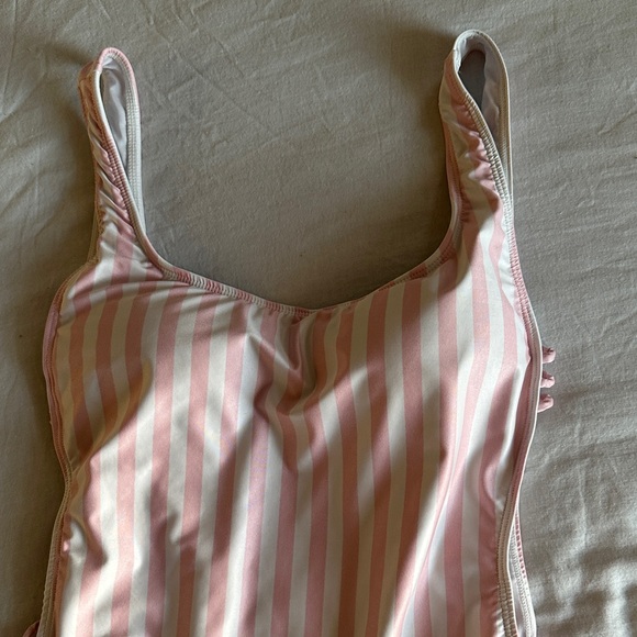 Kenny Flowers Pink and White Striped One Piece Swimsuit - Picture 5 of 12